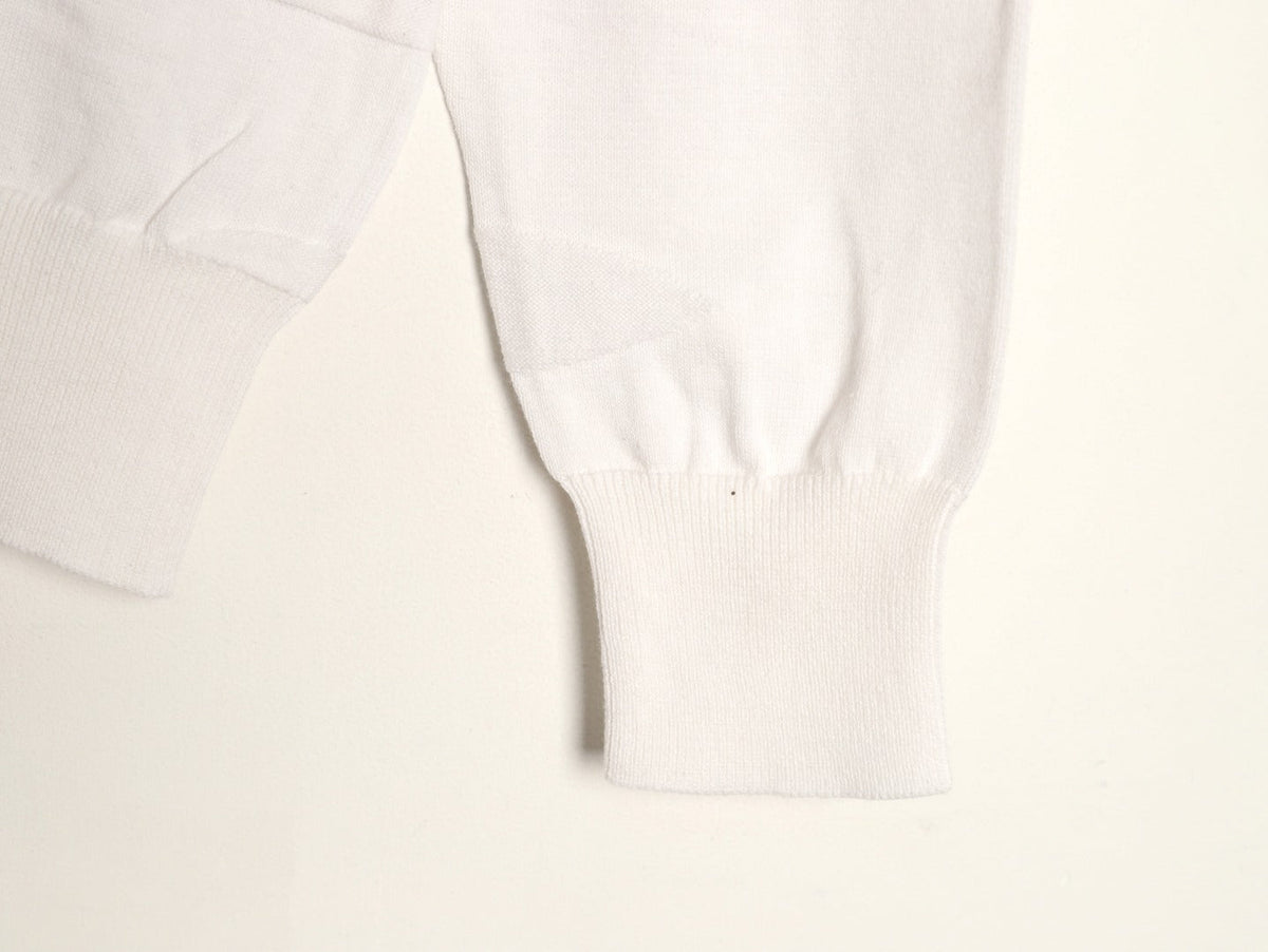 Louis Vuitton Tonal Relief-Style Crewneck Knit Sweater - Cream